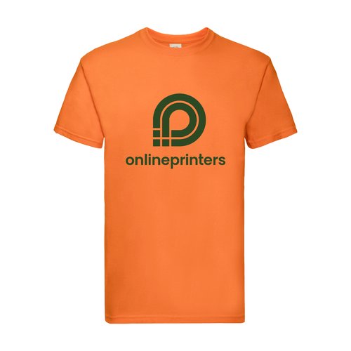 Oranges Baumwoll-T-Shirt fr Herren mit kurzen rmeln.