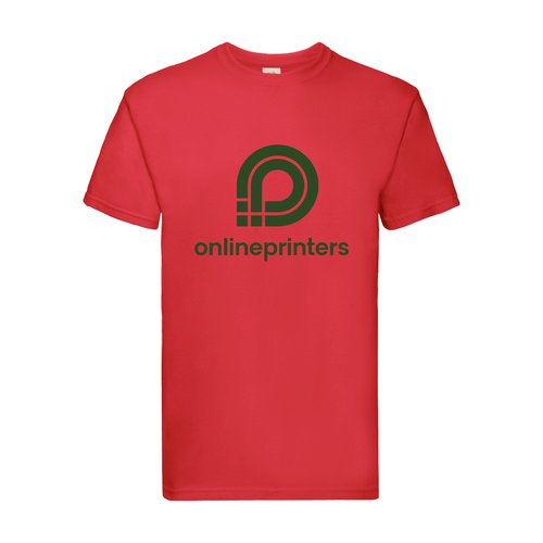Rotes Baumwoll-T-Shirt fr Herren mit kurzen rmeln.