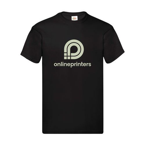 Schwarzes Baumwoll-T-Shirt mit kurzen rmeln und Rundhalsausschnitt fr Herren.