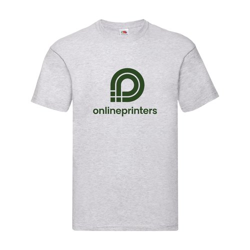 Grau meliertes Baumwoll-T-Shirt fr Herren mit kurzen rmeln.