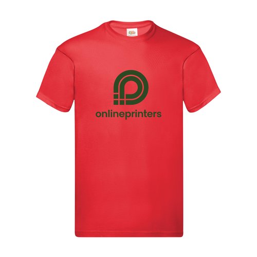 Rotes Baumwoll-T-Shirt fr Herren mit kurzen rmeln.