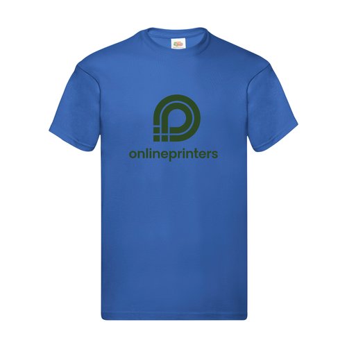 Knigsblaues Baumwoll-T-Shirt fr Herren mit kurzen rmeln.