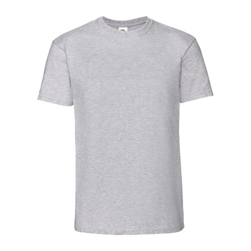 Grau meliertes Baumwoll-T-Shirt mit kurzen rmeln.