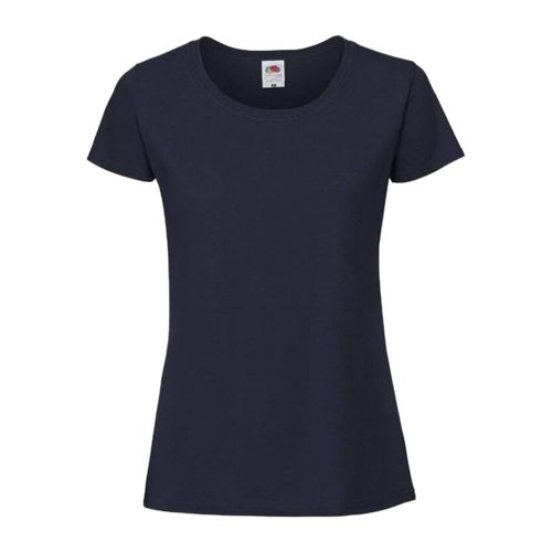 Schwarzblaues Baumwoll-T-Shirt fr Damen mit kurzem Arm.