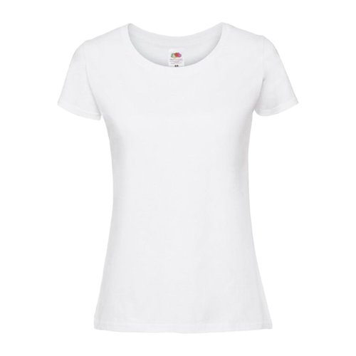 Weies Baumwoll-T-Shirt fr Damen mit kurzen rmeln.