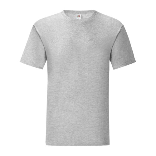 Grau meliertes Baumwoll-T-Shirt fr Herren mit kurzen rmeln.