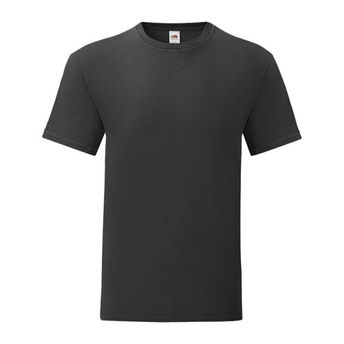 Schwarzes Baumwoll-T-Shirt fr Herren mit kurzen rmeln.