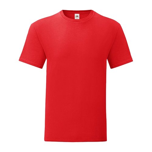 Rotes Baumwoll-T-Shirt fr Herren mit kurzen rmeln.