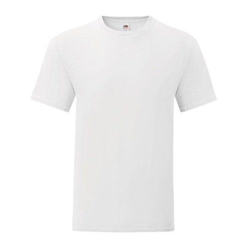 Weisses Baumwoll-T-Shirt fr Herren mit kurzen rmeln.