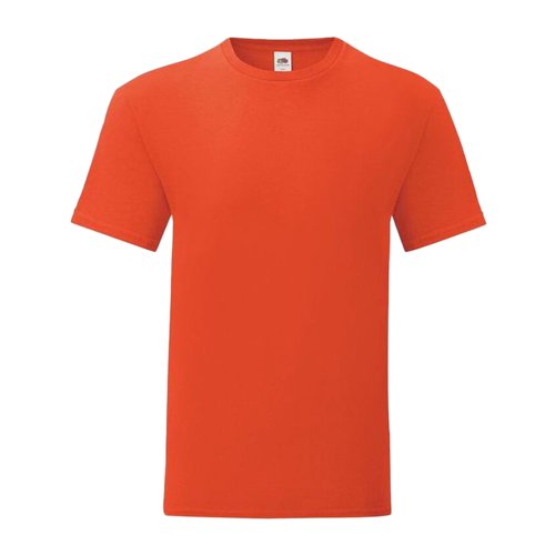 Oranges Baumwoll-T-Shirt fr Herren mit kurzen rmeln.