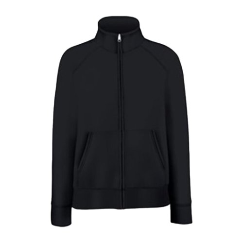 Schwarze Sweatjacke aus Baumwollmischung mit durchgehendem Reiverschluss und Taschen.