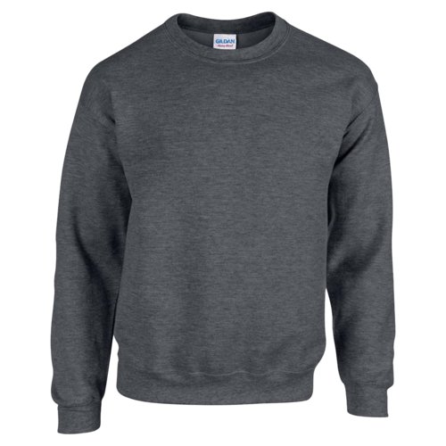 Grau melierter Baumwoll-Polyester-Sweatshirt fr Herren mit Rundhalsausschnitt.