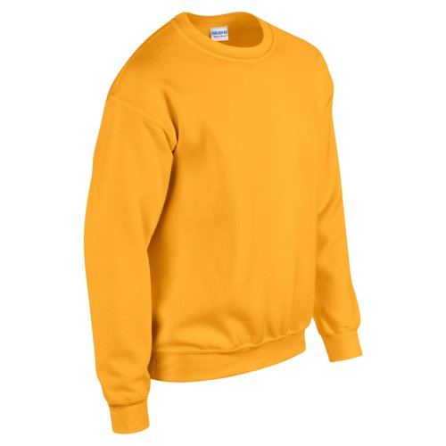 Goldgelbes Sweatshirt aus Baumwollmischgewebe mit Rundhalsausschnitt.