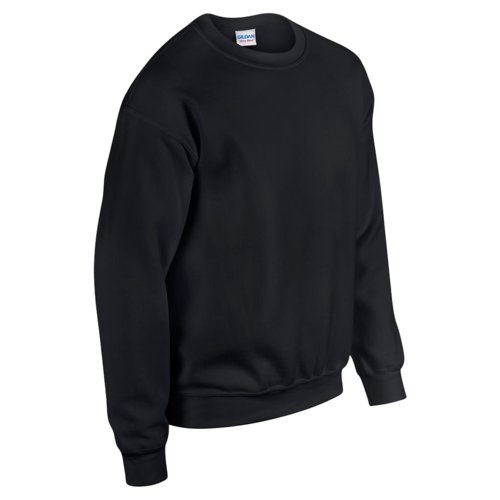 Schwarzes Sweatshirt aus Baumwollmischgewebe fr Herren mit Rundhalsausschnitt.