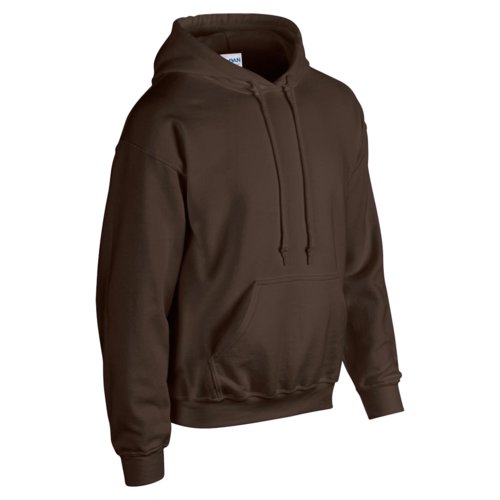 Dunkelbrauner Baumwoll-Polyester-Hoodie fr Herren mit Kapuze und Kngurutasche.
