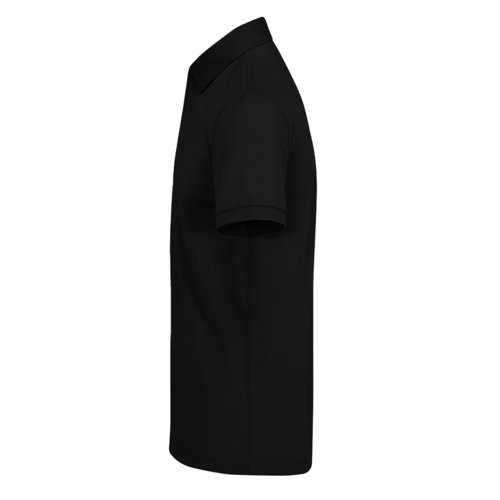 Schwarzes Polo-Shirt aus Baumwolle fr Herren mit kurzen rmeln.