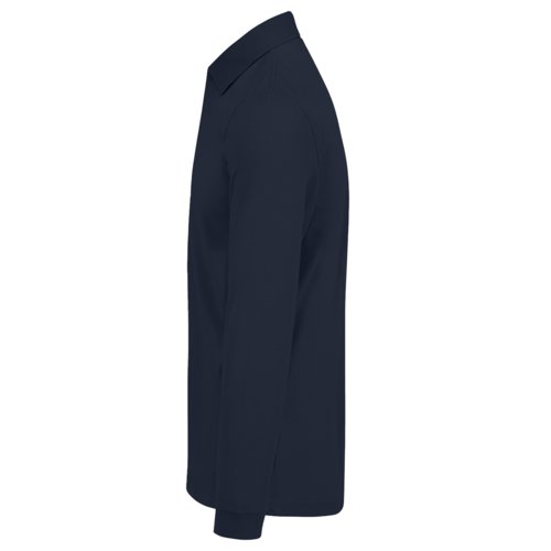 Marineblaues Baumwoll-Poloshirt mit langen rmeln fr Herren.