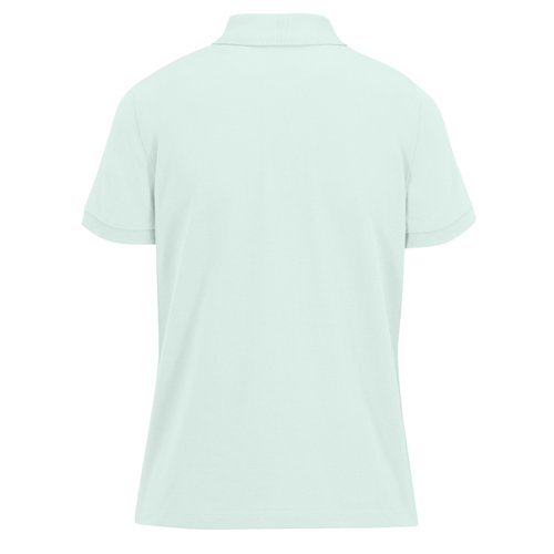 Mintgrnes Damen Poloshirt aus Baumwolle mit kurzer Knopfleiste.