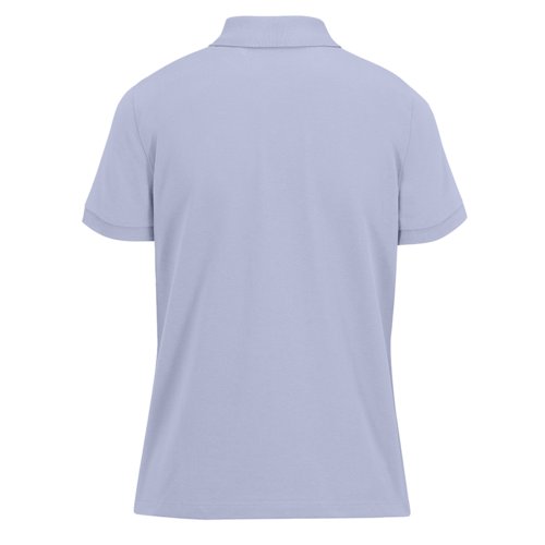 Violettes Damen-Poloshirt aus Baumwolle mit kurzen rmeln.