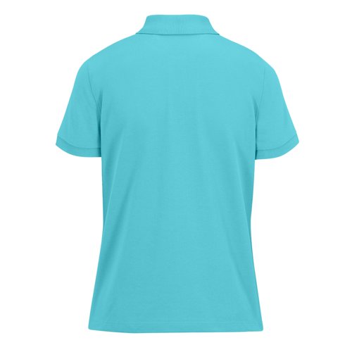 Trkisfarbenes Baumwoll-Poloshirt fr Damen.