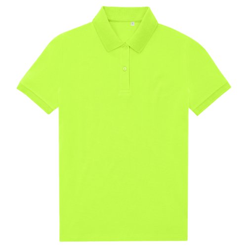 Apfelgrnes Polo-Shirt aus recyceltem Polyester und Baumwolle mit kurzer Knopfleiste.