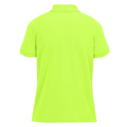Apfelgrnes Damen Poloshirt aus recyceltem Polyester und Baumwolle mit kurzen rmeln.