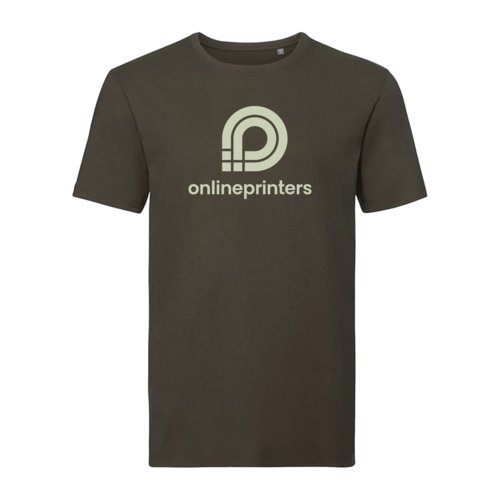 Braunes Baumwoll-T-Shirt fr Herren mit kurzen rmeln.