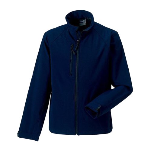 Marineblaue Softshelljacke aus Polyester und Elasthan fr Herren.