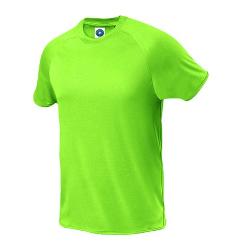 Grnes Polyester T-Shirt mit kurzen rmeln.