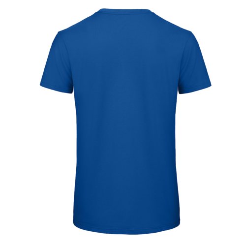 Knigsblaues Bio-Baumwoll T-Shirt mit kurzen rmeln.