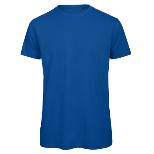 Knigsblaues T-Shirt aus Bio-Baumwolle mit kurzen rmeln.