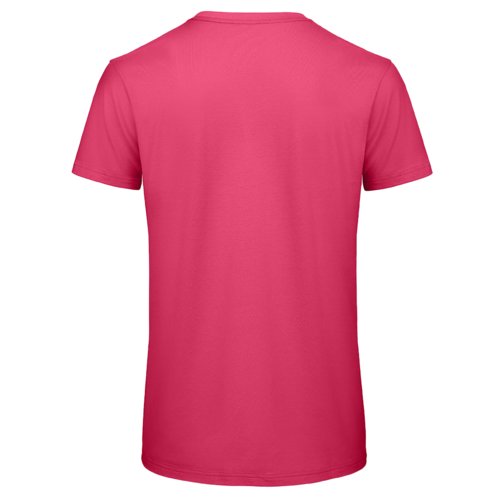 Fuchsiafarbenes T-Shirt aus Bio-Baumwolle mit kurzen rmeln.