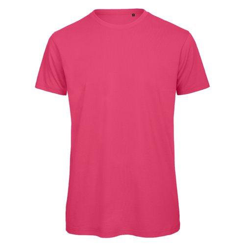 Fuchsiafarbenes T-Shirt aus Bio-Baumwolle mit kurzen rmeln.