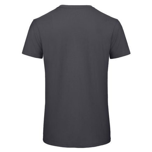 Dunkelgraues Baumwoll-T-Shirt mit kurzen rmeln.