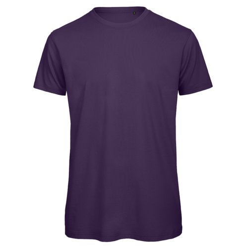 Dunkelviolettes Bio-Baumwoll T-Shirt fr Herren mit kurzen rmeln.