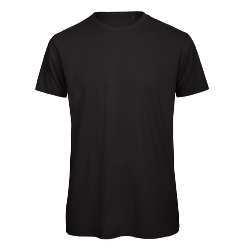 Schwarzes Bio-Baumwoll T-Shirt mit kurzen rmeln.