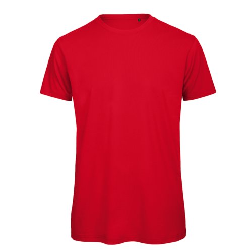 Rotes T-Shirt aus Bio-Baumwolle mit kurzen rmeln.