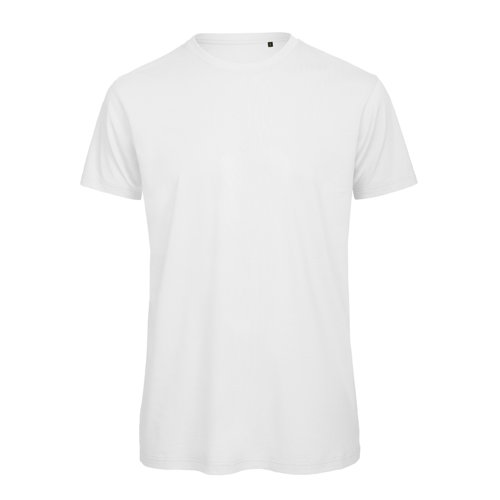 Weies Baumwoll-T-Shirt mit kurzen rmeln und Rundhalsausschnitt.