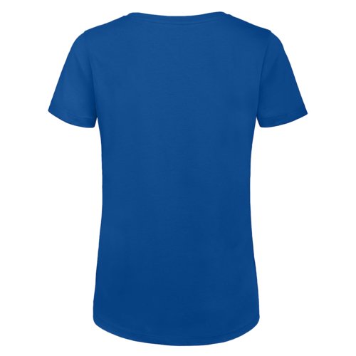 Knigsblaues Damen T-Shirt aus Bio-Baumwolle mit kurzen rmeln.