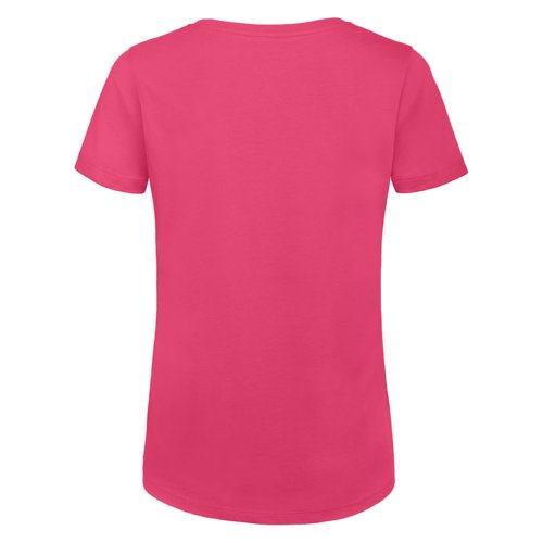 Pinkes Damen T-Shirt aus Bio-Baumwolle mit kurzen rmeln.