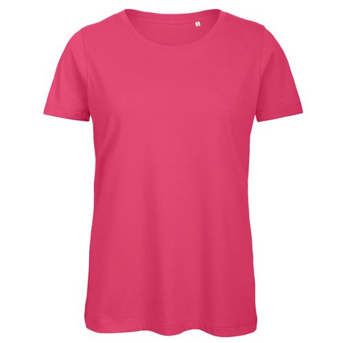 Fuchsiafarbenes T-Shirt aus Bio-Baumwolle fr Damen.