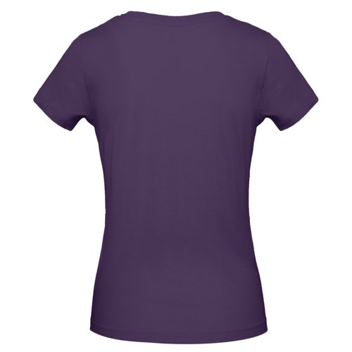 Dunkelviolettes Bio-Baumwoll-T-Shirt fr Damen mit kurzen rmeln.