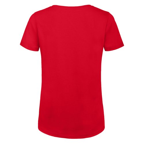 Rotes T-Shirt aus Bio-Baumwolle mit kurzen rmeln und Rundhalsausschnitt.