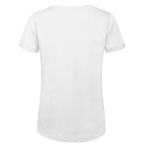 Weies Damen T-Shirt aus Bio-Baumwolle mit kurzen rmeln.