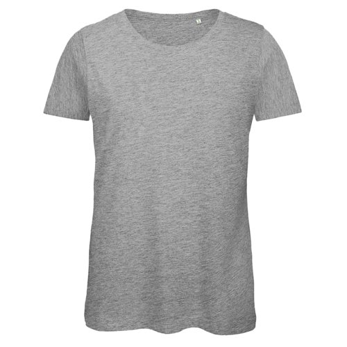 Graues Baumwoll-T-Shirt fr Damen mit kurzen rmeln.