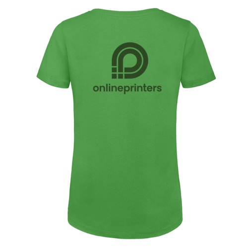 Grnes Damen T-Shirt aus Bio-Baumwolle mit kurzen rmeln.
