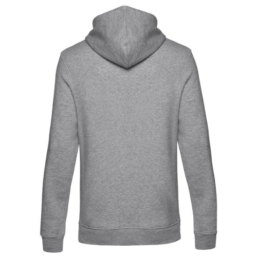 Grau melierter Hoodie aus Bio-Baumwolle-Mischgewebe mit Kapuze fr Herren.