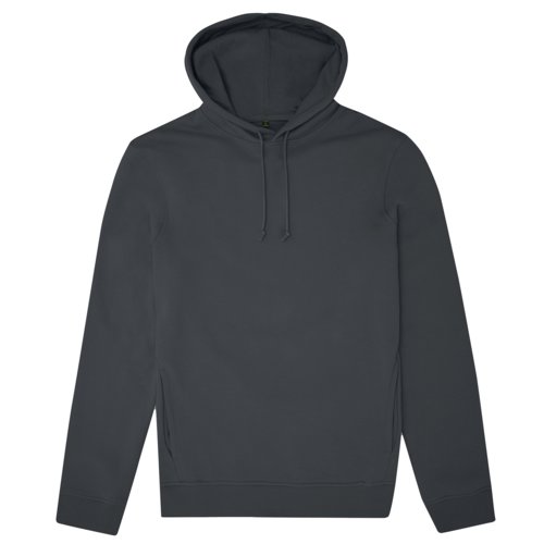 Dunkelgrauer Hoodie aus Bio-Baumwollmischung mit Kapuze und Kordelzug.