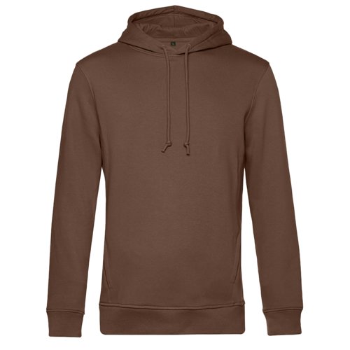 Brauner Hoodie aus Baumwollmischgewebe mit Kapuze und Kordelzug.