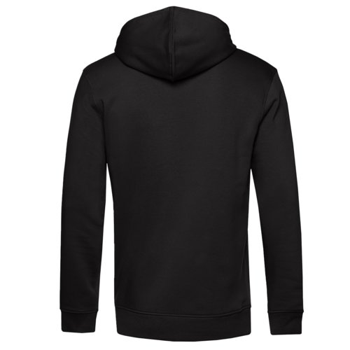 Schwarzer Hoodie aus Baumwollmischgewebe mit Kapuze und Kngurutasche.